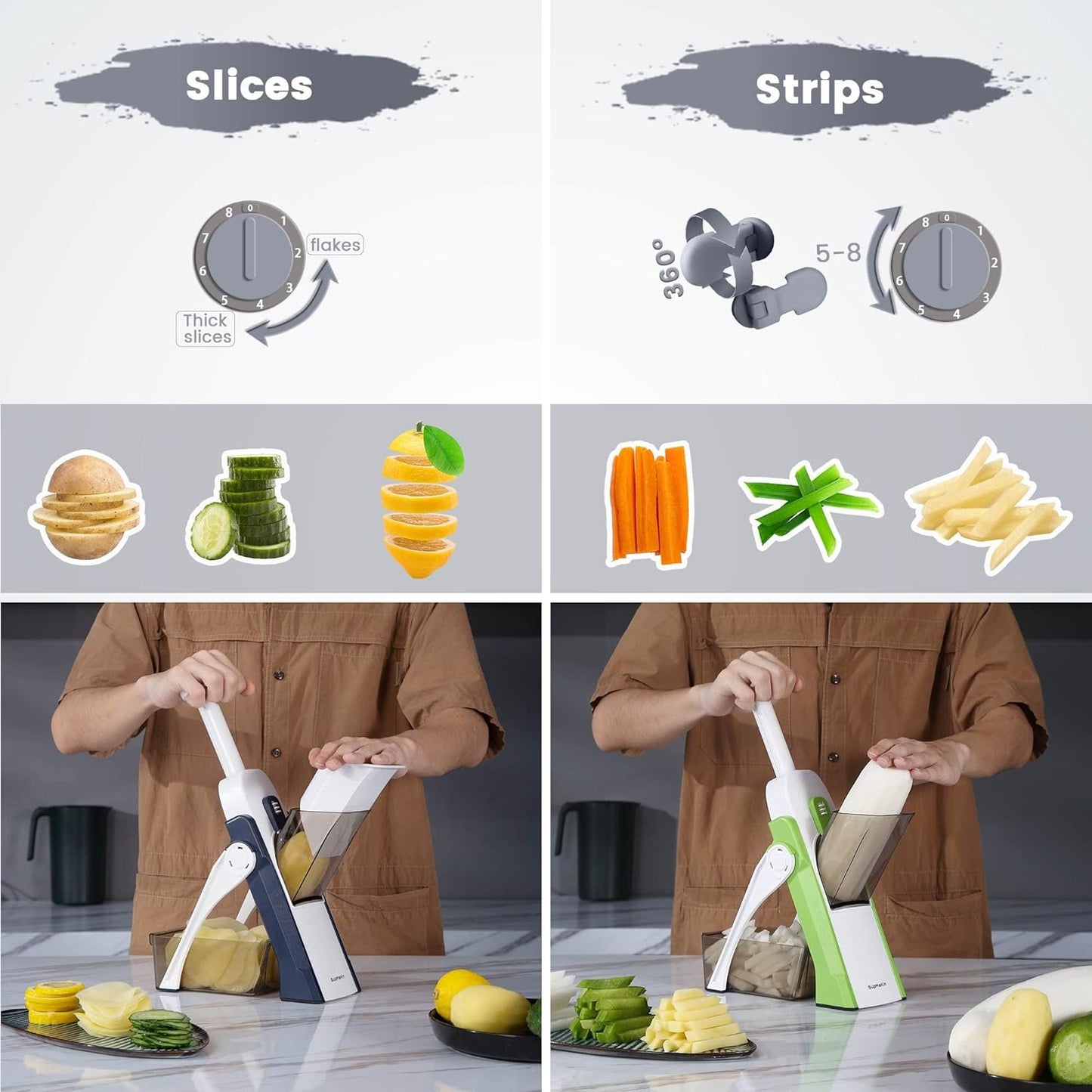 SafeSlice™ Vegetable Slicer - 5-in-1 Mandoline Vegetable Chopper