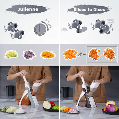 SafeSlice™ Vegetable Slicer - 5-in-1 Mandoline Vegetable Chopper