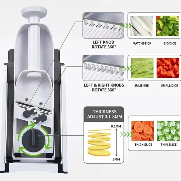 SafeSlice™ Vegetable Slicer - 5-in-1 Mandoline Vegetable Chopper