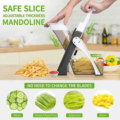 SafeSlice™ Vegetable Slicer - 5-in-1 Mandoline Vegetable Chopper